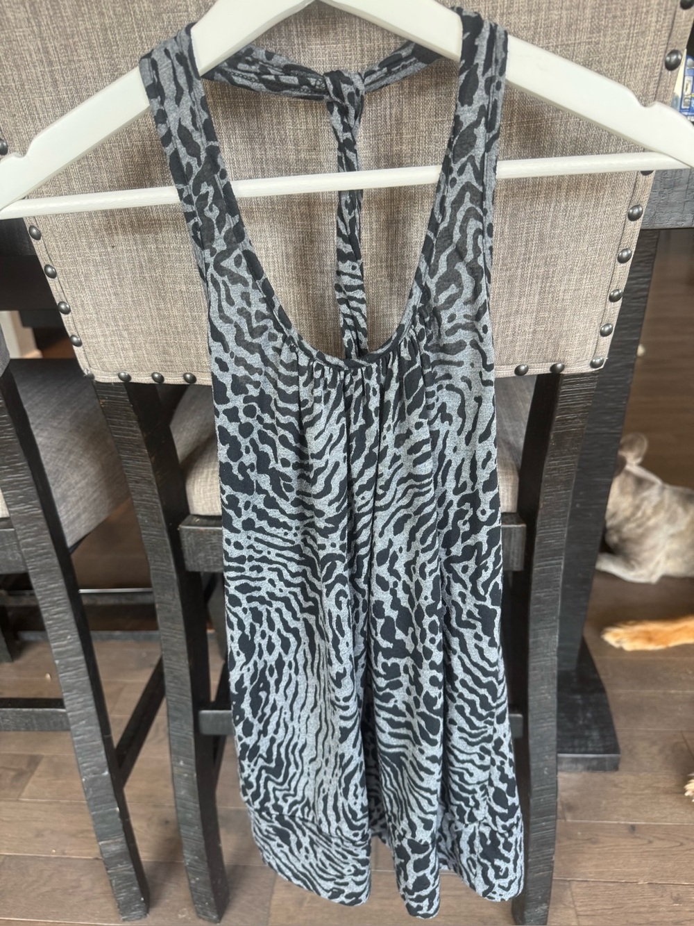 Full Tilt Black & Gray Animal Print Top